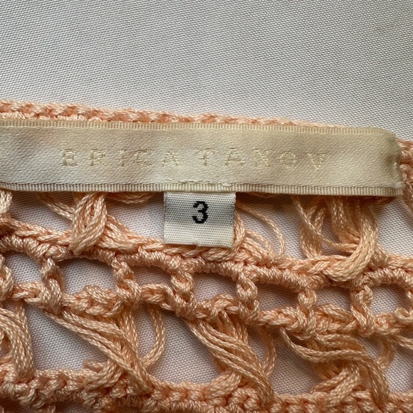 Chic Open-Knit Crochet Duster in Soft Peach - Picture 4 of 4